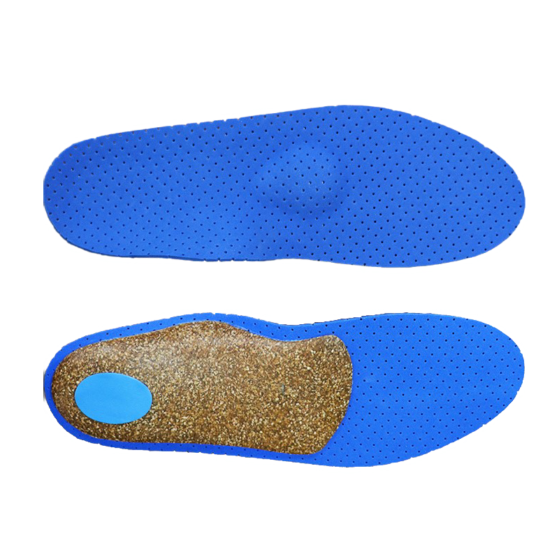 Natural Cork Shell Orthotic Insoles with Perforated High-Elastic EVA for Plantar Fasciitis