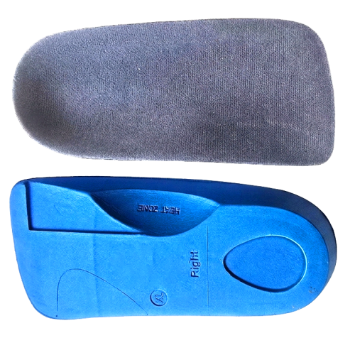 3/4 Length Rigid EVA Orthotic Insoles with Shore C 60 Arch Support and Velvet Surface for Plantar Fasciitis & Heel Pain